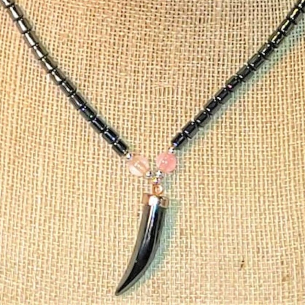 Hematite Horn Necklace